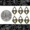 Chocolate Brown Plated Brass Heart Padlock Charms - Set of Six - RB-C202